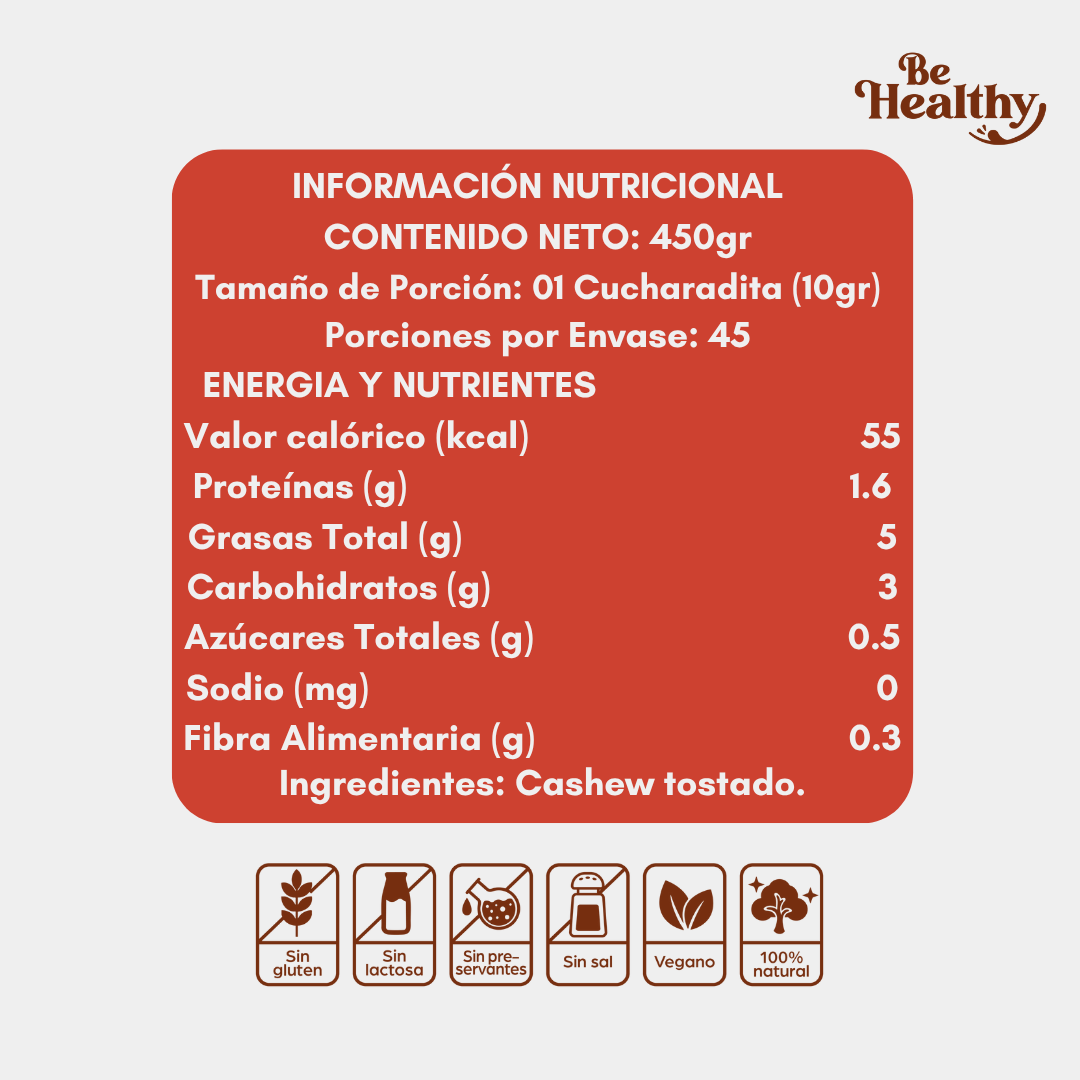 MANTEQUILLA DE CASHEWS XL- 450g