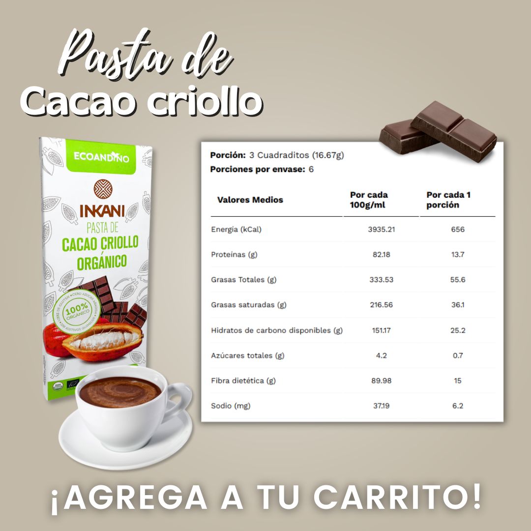 Chocolate para taza orgánico 100gr🍫
