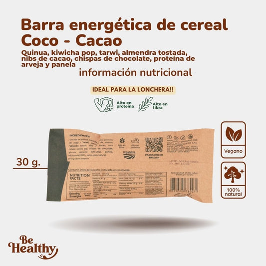 Barra energética de cereal Coco - Cacao🥥🍫