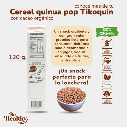 CEREAL DE QUINUA POP CON CACAO (120GR)