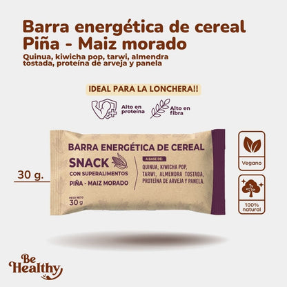 Barra energética de cereal Piña - Maiz morado