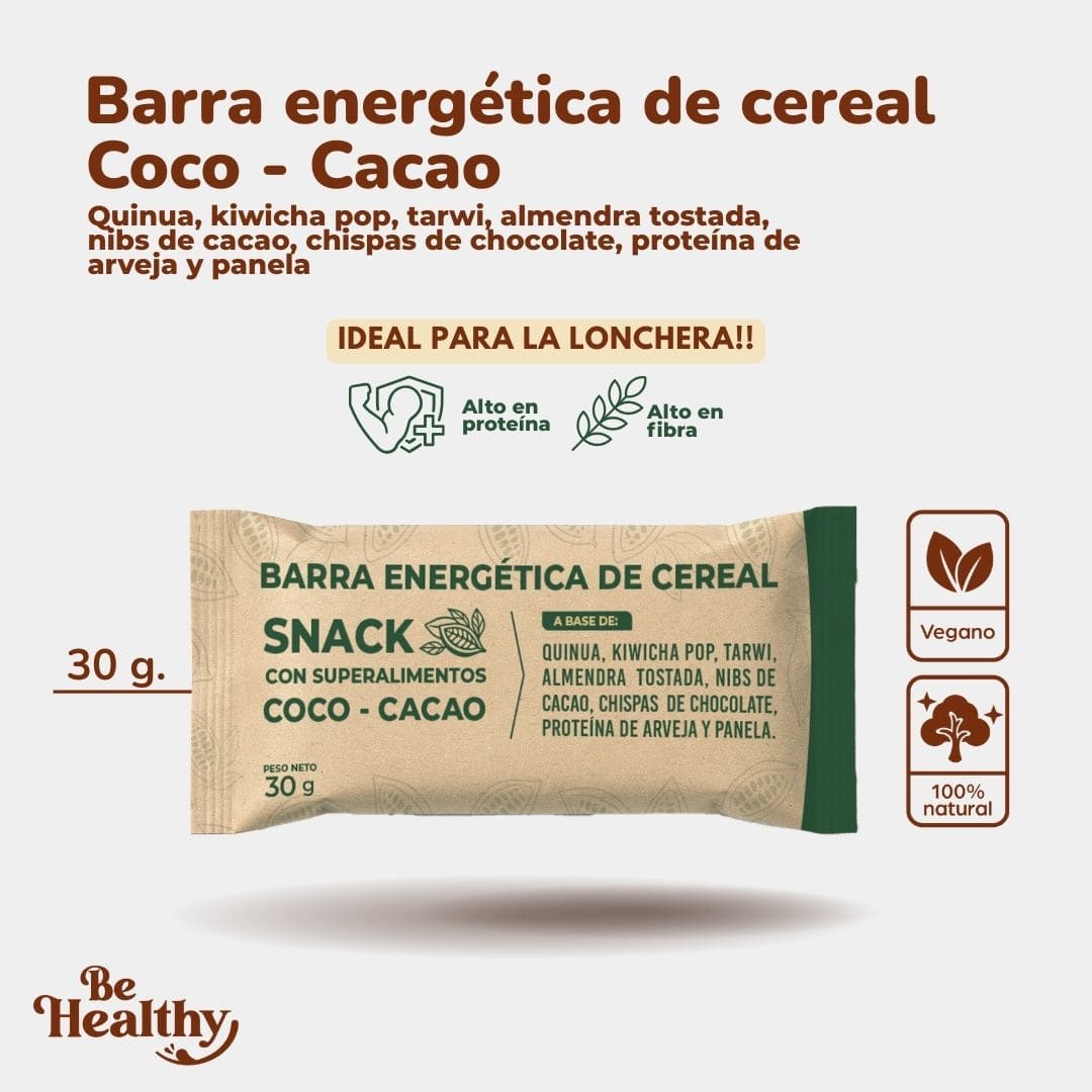 Barra energética de cereal Coco - Cacao🥥🍫