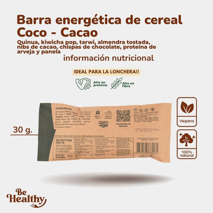 Barra energética de cereal Coco - Cacao🥥🍫