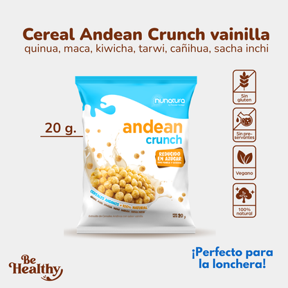6 MINI CEREALES (20GR) ANDEAN CRUNCH SABOR VAINILLA 👶🏻